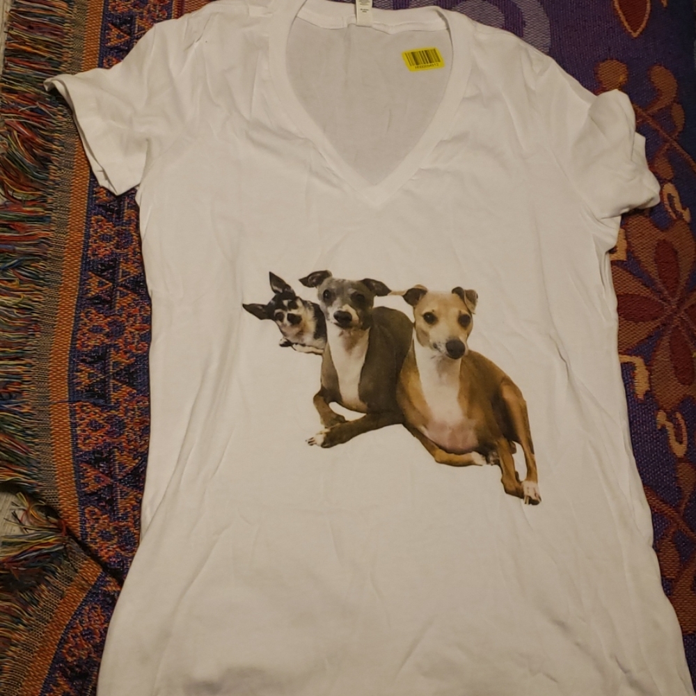 Jenna Marbles Dog Trio V neck Womens Slim Fit